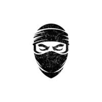 Ninja krijger icoon. gemakkelijk zwart Ninja hoofd logo illustratie ontwerp vector