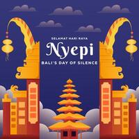 nyepi Bali's dag van stilte illustratie vector ontwerp