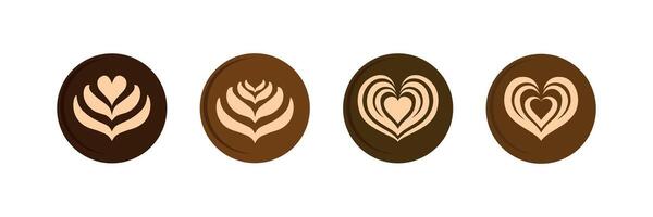 latte kunst hart vorm koffie, ontwerp voor logo symbool icoon vector