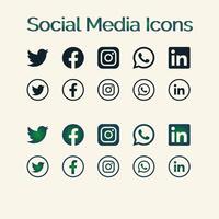 sociaal media pictogrammen met uniek kleuren, zwart en groen thema helling sets van sociaal media icoon vector