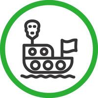 piraten schip creatief icoon ontwerp vector