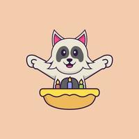 schattige hond cartoon karakter vectorillustratie. vector