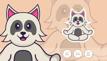 hand getekende illustratie van schattige hond. cartoon karakter concept - stickers vector