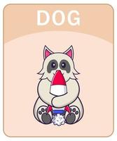 alfabet flashcard met schattige hond stripfiguur. vector