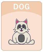 alfabet flashcard met schattige hond stripfiguur. vector