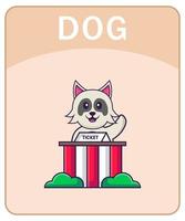 alfabet flashcard met schattige hond stripfiguur. vector