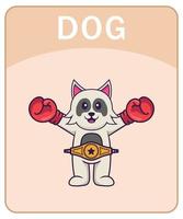 alfabet flashcard met schattige hond stripfiguur. vector