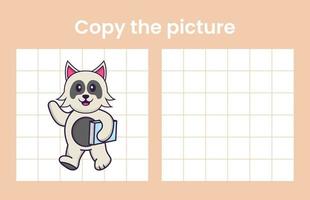 kopieer de afbeelding van een schattige hond. educatief spel voor kinderen. cartoon vectorillustratie vector