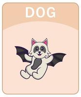 alfabet flashcard met schattige hond stripfiguur. vector