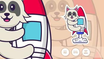 hand getekende illustratie van schattige hond. cartoon karakter concept - stickers vector