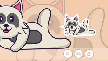 hand getekende illustratie van schattige hond. cartoon karakter concept - stickers vector