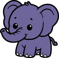 olifant 2d tekenfilm karakter clip art vector