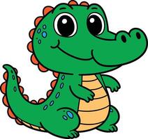 krokodil 2d tekenfilm karakter clip art vector