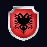 Albanië zilver schild vlag icoon vector