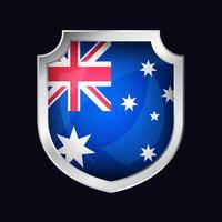 Australië zilver schild vlag icoon vector