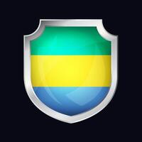 Gabon zilver schild vlag icoon vector