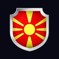 Macedonië zilver schild vlag icoon vector