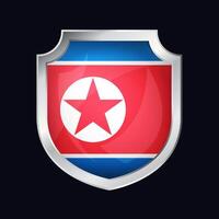 noorden Korea zilver schild vlag icoon vector