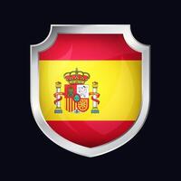 Spanje zilver schild vlag icoon vector