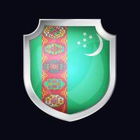 turkmenistan zilver schild vlag icoon vector
