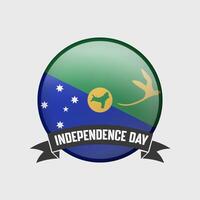 Kerstmis eiland ronde onafhankelijkheid dag insigne vector