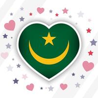 creatief mauritania vlag hart icoon vector