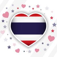 creatief Thailand vlag hart icoon vector