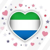 creatief Sierra Leone vlag hart icoon vector