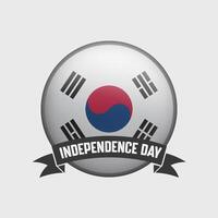 zuiden Korea ronde onafhankelijkheid dag insigne vector