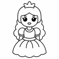 prinses zwart en wit vector illustratie voor kleur boek