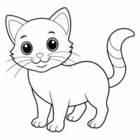 kat zwart en wit vector illustratie voor kleur boek