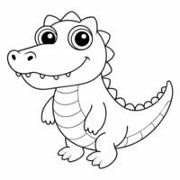 krokodil zwart en wit vector illustratie voor kleur boek