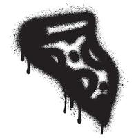 pizza graffiti met zwart verstuiven verf.vector illustratie. vector