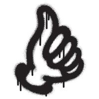 verstuiven geschilderd graffiti duimen omhoog icoon gespoten geïsoleerd met een wit achtergrond. vector