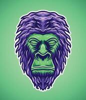 gorilla illustratie in psychedelisch thema sticker vector