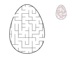 een doolhof puzzel. een ei vormig doolhof. vermaak voor kinderen en volwassenen vector