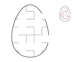 een doolhof puzzel. een ei vormig doolhof. vermaak voor kinderen en volwassenen vector