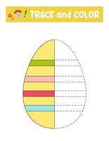 spoor en kleur . vermaak voor kinderen. opleiding vel. werkblad.pasen ei vector