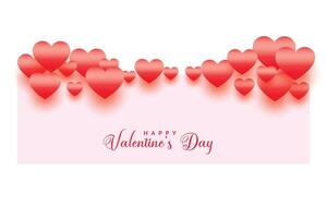 gelukkig valentijnsdag dag glimmend harten achtergrond ontwerp vector