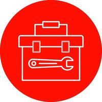 gereedschapskist lijn cirkel kleur icoon vector