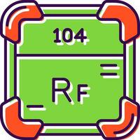 rutherfordium gevulde icoon vector