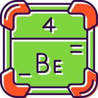 beryllium gevulde icoon vector