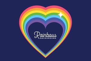 hart liefde regenboog met ster achtergrond ontwerp vector