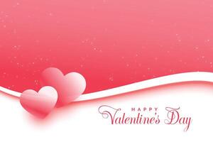 valentijnsdag dag roze achtergrond met twee harten vector