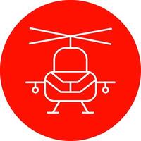 leger helikopter lijn cirkel kleur icoon vector