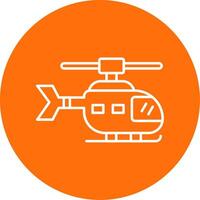 helikopter lijn cirkel kleur icoon vector