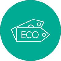 eco label lijn cirkel kleur icoon vector