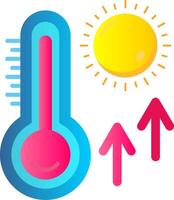 thermometer vlak helling icoon vector