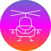 leger helikopter lijn helling cirkel icoon vector