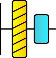 verticaal uitlijning gevulde helling icoon vector